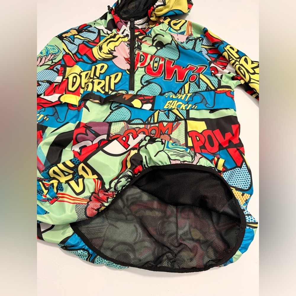 Reason Brand Comic Book Pop Art Windbreaker Anorak Jacket Mens Large Multi Color